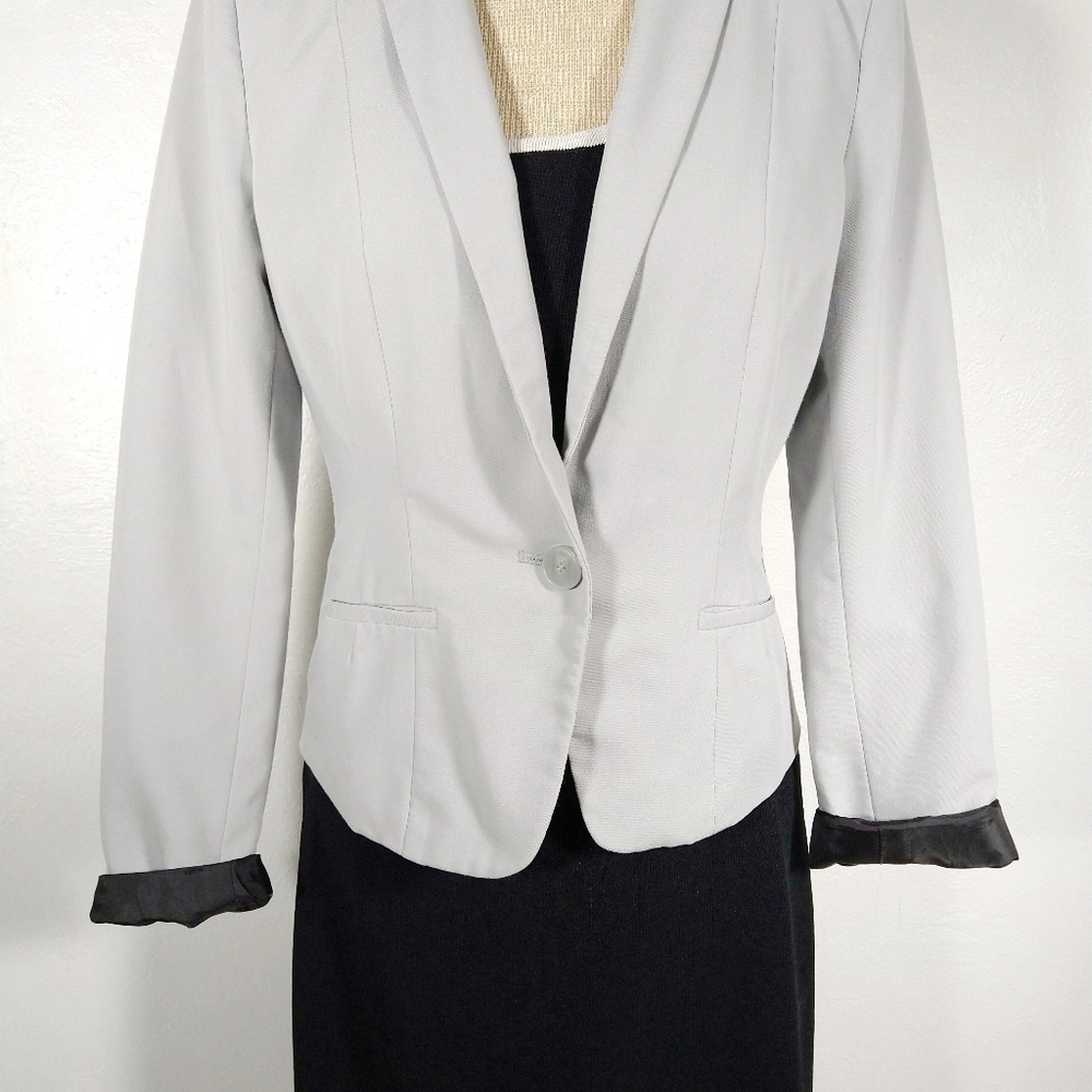 Worthington - Gray Single Button Fitted Blazer - image 3